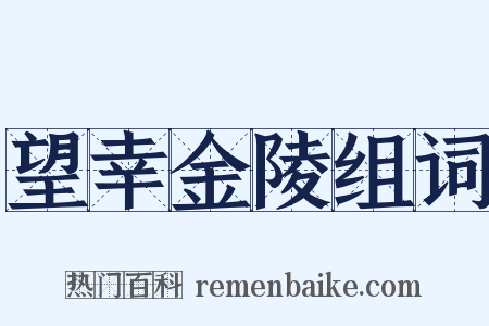 望幸金陵组词是什么意思的图片